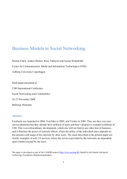 Business Models in Social Networking