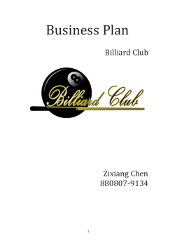 Business Plan  Billiard Club Zixiang Chen