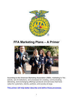 FFA Marketing Plans – A Primer