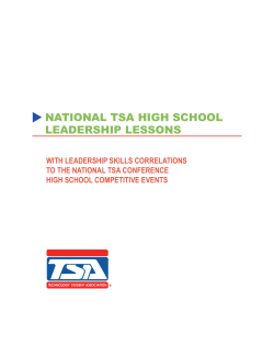  NATIONAL TSA HIGH SCHOOL LEADERSHIP LESSONS WITH LEADERSHIP SKILLS CORRELATIONS