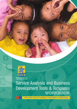 Service Analysis and Business Development Tools &amp; Templates WORKBOOK