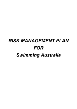 RISK MANAGEMENT PLAN FOR Swimming Australia