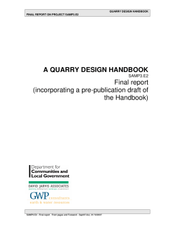 A QUARRY DESIGN HANDBOOK Final report (incorporating a pre-publication draft of
