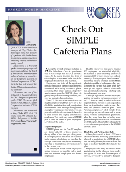 Check Out SIMPLE Cafeteria Plans