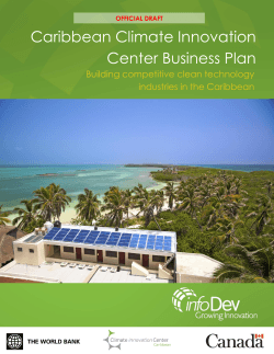 Caribbean Climate Innovation Center Business Plan  DRAFT COPY