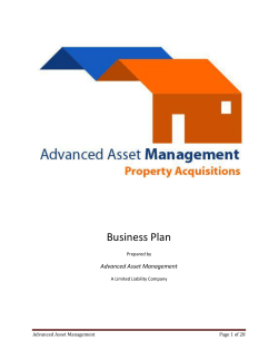 Business Plan Advanced Asset Management  Prepared by