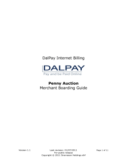DalPay Internet Billing Merchant Boarding Guide Penny Auction