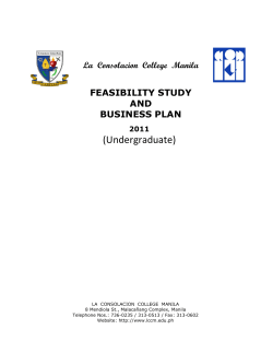 (Undergraduate) FEASIBILITY STUDY AND BUSINESS PLAN