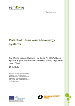 Potential future waste-to-energy systems
