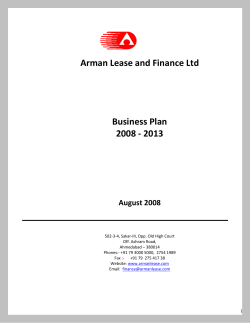 Arman Lease and Finance Ltd    Business Plan  2008 ‐ 2013 