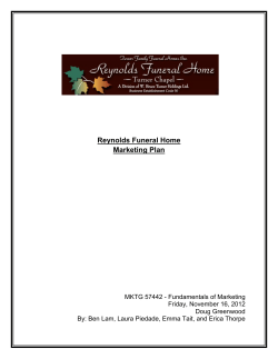 Reynolds Funeral Home Marketing Plan