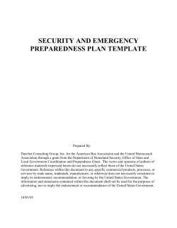 SECURITY AND EMERGENCY PREPAREDNESS PLAN TEMPLATE
