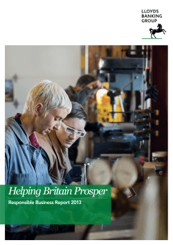 Helping Britain Prosper Responsible Business Report 2013