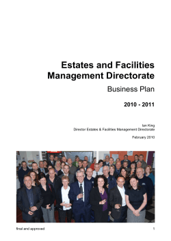 Estates and Facilities Management Directorate Business Plan 2010 - 2011