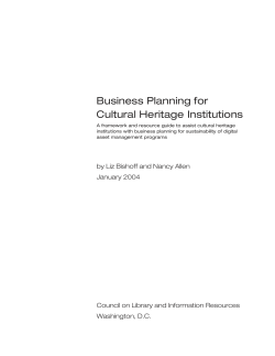 Business Planning for Cultural Heritage Institutions