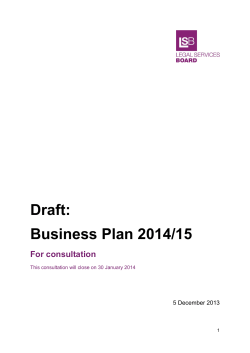 Draft: Business Plan 2014/15 For consultation