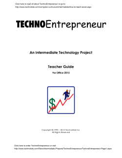 Click here to read all about TechnoEntrepreneur or go to: