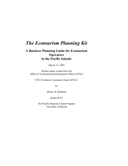 The Ecotourism Planning Kit A Business Planning Guide for Ecotourism Operators