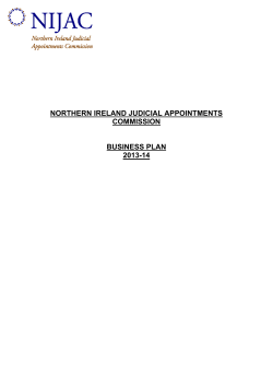 NORTHERN IRELAND JUDICIAL APPOINTMENTS COMMISSION BUSINESS PLAN