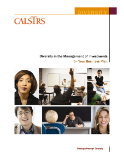 DIVERSIT Y Diversity in the Management of Investments