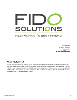 www.RunFido.com What is Fido Solutions? Runfido, Inc. Product Brochure
