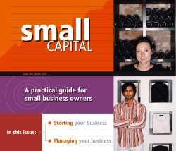 A practical guide for small business owners In this issue: Starting