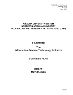 E-Learning: The Information Science/Technology Initiative BUSINESS PLAN
