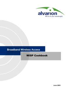 Broadband Wireless Access WISP Cookbook  June 2003