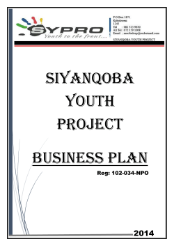 SIYANQOBA YOUTH PROJECT BUSINESS PLAN