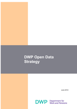 DWP Open Data Strategy  June 2012