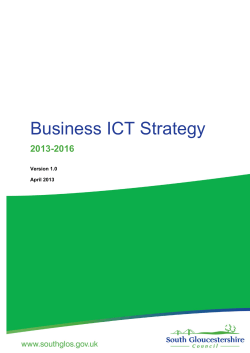 Business ICT Strategy 2013-2016 Version 1.0 April 2013