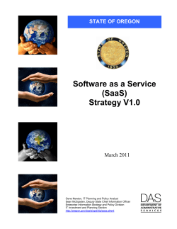 Software as a Service (SaaS) Strategy V1.0 STATE OF OREGON