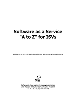 Software as a Service &#34;A to Z&#34; for ISVs