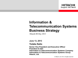 Information &amp; Telecommunication Systems Business Strategy Yutaka Saito