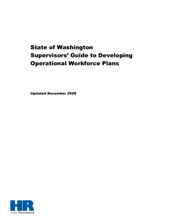 State of Washington Supervisors’ Guide to Developing Operational Workforce Plans