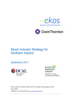 Music Industry Strategy for Northern Ireland September 2011