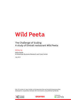 Wild Peeta The Challenge of Scaling Written by: