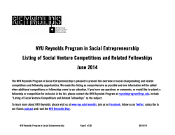 NYU Reynolds Program in Social Entrepreneurship