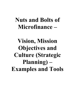 Nuts and Bolts of Microfinance – Vision, Mission