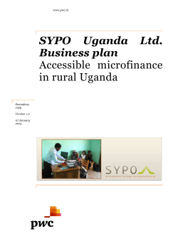 SYPO  Uganda  Ltd. Business plan Accessible  microfinance in rural Uganda