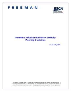 Pandemic Influenza Business Continuity Planning Guidelines