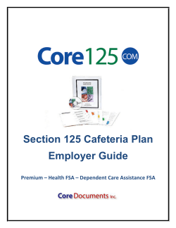 Section 125 Cafeteria Plan Employer Guide