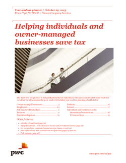 Helping individuals and owner-managed businesses save tax