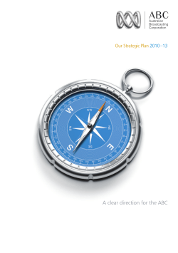 A clear direction for the ABC Our Strategic Plan 2010 –13