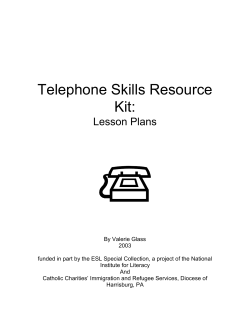 Telephone Skills Resource Kit: Lesson Plans