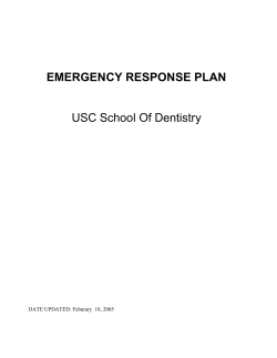 EMERGENCY RESPONSE PLAN USC School Of Dentistry