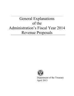 General Explanations of the Administration’s Fiscal Year 2014 Revenue Proposals