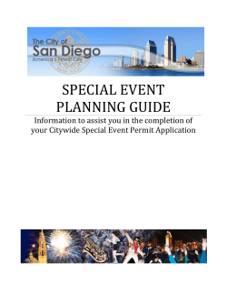 SPECIAL EVENT PLANNING GUIDE Information to assist you in the completion of