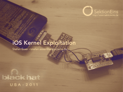 iOS Kernel Exploitation Stefan Esser &lt;&gt;