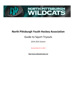 North Pittsburgh Youth Hockey Association Guide to Squirt Tryouts 2014-2015 Season